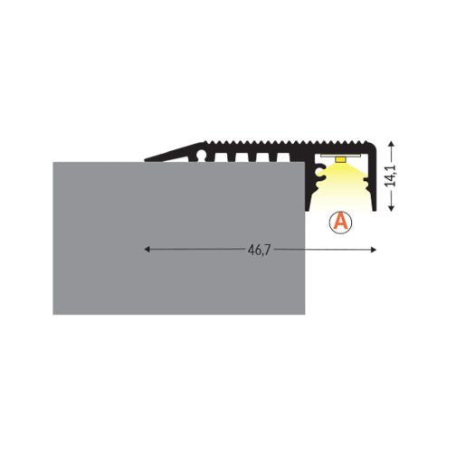 Profil LED Aluminiu Pentru Trepte 2m